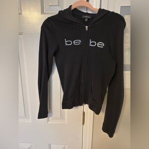 Bebe Classic Black Zip-Up Jacket SZ M